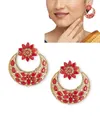 Red Stone Chandbali Bollywood Style indian New Sparkly Designer For Party And Functions Latest Earrings Collection 1849